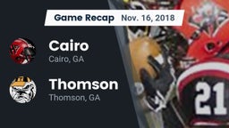 Recap: Cairo  vs. Thomson  2018