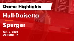 Hull-Daisetta  vs Spurger  Game Highlights - Jan. 3, 2020