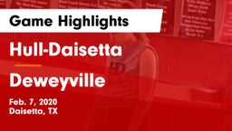 Hull-Daisetta  vs Deweyville  Game Highlights - Feb. 7, 2020