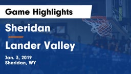 Sheridan  vs Lander Valley  Game Highlights - Jan. 3, 2019