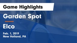 Garden Spot  vs Elco Game Highlights - Feb. 1, 2019