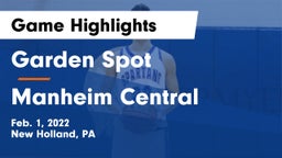 Garden Spot  vs Manheim Central  Game Highlights - Feb. 1, 2022
