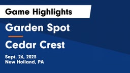 Garden Spot  vs Cedar Crest  Game Highlights - Sept. 26, 2023