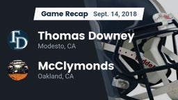 Recap: Thomas Downey  vs. McClymonds  2018