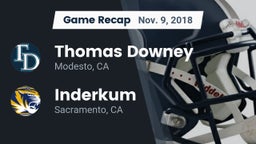 Recap: Thomas Downey  vs. Inderkum  2018