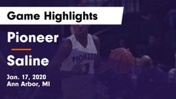 Pioneer  vs Saline  Game Highlights - Jan. 17, 2020
