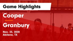 Cooper  vs Granbury  Game Highlights - Nov. 23, 2020
