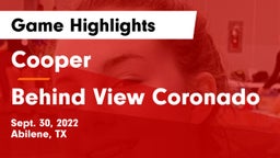 Cooper  vs Behind View Coronado Game Highlights - Sept. 30, 2022