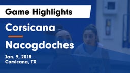 Corsicana  vs Nacogdoches  Game Highlights - Jan. 9, 2018