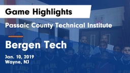 Passaic County Technical Institute vs Bergen Tech  Game Highlights - Jan. 10, 2019