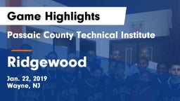 Passaic County Technical Institute vs Ridgewood  Game Highlights - Jan. 22, 2019