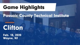 Passaic County Technical Institute vs Clifton  Game Highlights - Feb. 18, 2020