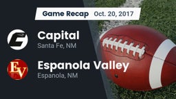 Recap: Capital  vs. Espanola Valley  2017