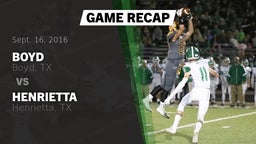 Recap: Boyd  vs. Henrietta  2016