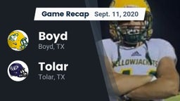 Recap: Boyd  vs. Tolar  2020