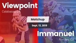 Matchup: Viewpoint High vs. Immanuel  2019