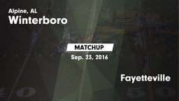 Matchup: Winterboro High vs. Fayetteville 2016