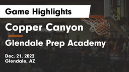 Copper Canyon  vs Glendale Prep Academy  Game Highlights - Dec. 21, 2022