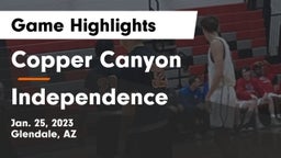 Copper Canyon  vs Independence  Game Highlights - Jan. 25, 2023