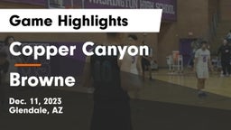 Copper Canyon  vs Browne  Game Highlights - Dec. 11, 2023