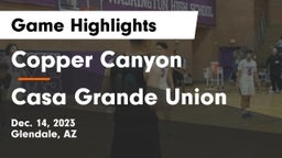 Copper Canyon  vs Casa Grande Union  Game Highlights - Dec. 14, 2023