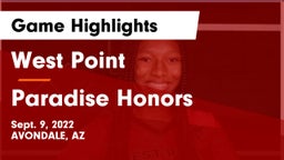 West Point  vs Paradise Honors  Game Highlights - Sept. 9, 2022