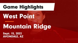 West Point  vs Mountain Ridge  Game Highlights - Sept. 15, 2022
