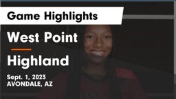 West Point  vs Highland  Game Highlights - Sept. 1, 2023