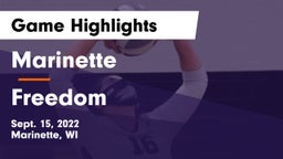 Marinette  vs Freedom  Game Highlights - Sept. 15, 2022