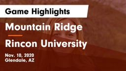 Mountain Ridge  vs Rincon University  Game Highlights - Nov. 10, 2020