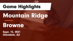 Mountain Ridge  vs Browne  Game Highlights - Sept. 15, 2021