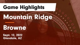 Mountain Ridge  vs Browne  Game Highlights - Sept. 12, 2022
