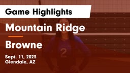 Mountain Ridge  vs Browne  Game Highlights - Sept. 11, 2023