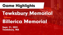 Tewksbury Memorial vs Billerica Memorial  Game Highlights - Sept. 21, 2022