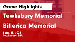 Tewksbury Memorial vs Billerica Memorial  Game Highlights - Sept. 25, 2023