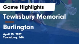 Tewksbury Memorial vs Burlington  Game Highlights - April 25, 2022