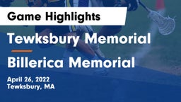 Tewksbury Memorial vs Billerica Memorial  Game Highlights - April 26, 2022