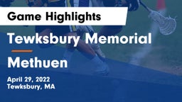 Tewksbury Memorial vs Methuen  Game Highlights - April 29, 2022
