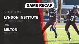 Recap: Lyndon Institute  vs. Milton  2016