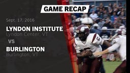 Recap: Lyndon Institute  vs. Burlington  2016