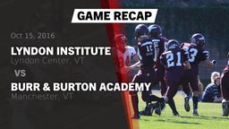Recap: Lyndon Institute  vs. Burr & Burton Academy  2016