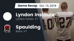 Recap: Lyndon Institute vs. Spaulding  2018