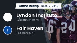 Recap: Lyndon Institute vs. Fair Haven  2019