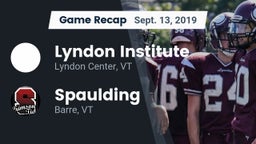 Recap: Lyndon Institute vs. Spaulding  2019