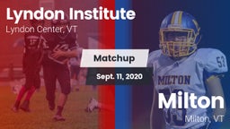 Matchup: Lyndon Institute vs. Milton  2020