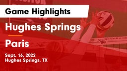 Hughes Springs  vs Paris Game Highlights - Sept. 16, 2022