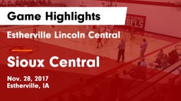 Estherville Lincoln Central  vs Sioux Central  Game Highlights - Nov. 28, 2017