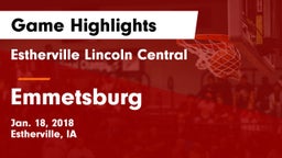 Estherville Lincoln Central  vs Emmetsburg  Game Highlights - Jan. 18, 2018