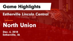 Estherville Lincoln Central  vs North Union Game Highlights - Dec. 6, 2018