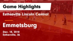 Estherville Lincoln Central  vs Emmetsburg  Game Highlights - Dec. 18, 2018